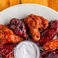 Chicken Wings · Chipotle BBQ or Buffalo style. All fried items are fried in soybean and peanut oil