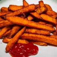 Sweet Potato Fries · A TKK favorite! The perfect blend of sweet and savory. Thick cut and hearty, yet fluffy insi...