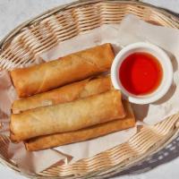 Crispy Spring Rolls · By Thailicious. Carrot, cabbage, and noodles in Thai spring roll wrapper. Vegetarian. Contai...