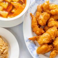 Sweet & Sour Chicken · Sauce on the side upon request.