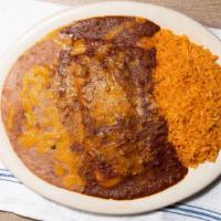 Enchilada Dinner · 2 Cheese or beef enchiladas, rice and beans.