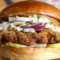 Dugg Crispy Chicken · Buttermilk fried crispy chicken served in our Dugg-out bun with the toppings and cheese of y...