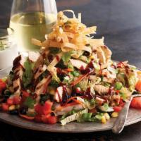 Bbq Chopped Salad · Grilled chicken, corn, black beans, tomatoes, green onions, crisp corn tortilla strips, roma...