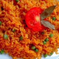 Jollof Rice · Choice of two Chicken, Beef, Turkey, Fish.