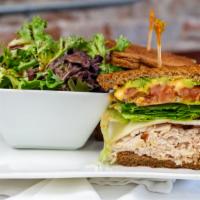Turkey Sandwich · Whole wheat, turkey ham, lettuce, tomato and bacon.