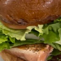 Salmon Burger · Salmon Filet , Avocado, Mustard