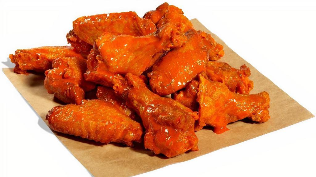 12 Wings · Your choice of wing style, wing sauce or dry rub, 2 savory dunk-able dips, and celery sticks.