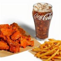 12 Wing Combo · 12 wings, fries, and a cold drink. Swap fries for sweet potato fries or mac n' cheese (live ...