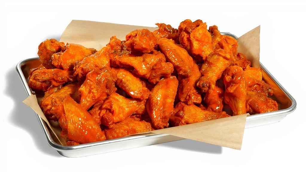 36 Wings · Your choice of wing style, wing sauce or dry rub, 2 large dunk-able dips, and celery sticks.