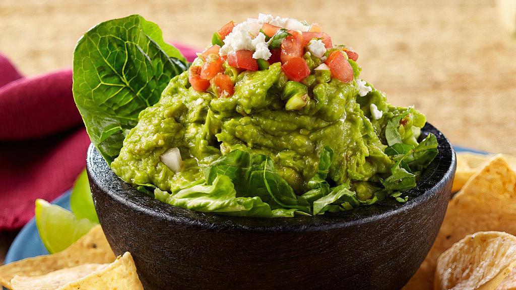 Guacamole Fresco · Served with tortilla chips.  Our own special recipe of guacamole made with fresh Hass avocados and topped off with a touch of our fresh pico de gallo.