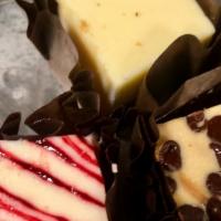 Cheese Cake · 3 Small cubes of 3 flavors cheese Cake 
Original Strawberry, Chocolate