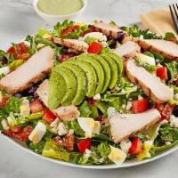 Green Goddess Salad · Green Goddess Salad is practically a perfect spring salad with sliced grilled chicken on mix...