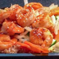 Teriyaki Bowl · Your choice of sautéed chicken or grilled beef or grilled shrimp served with steamed rice an...
