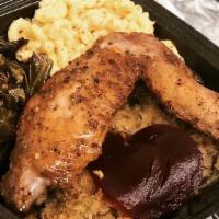 Turkey Wings · turkey wing over rice w/ 2 sides and cornbread

*leave two side choices in the note section