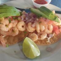 Shrimp Tacos · Served With Rice and Veggies.