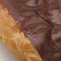 Eclair · Bavarian creme filled pastry topped with a chocolate glaze.
