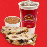 Combo 5 · Two beef quesadillas, regular side, and large drink.