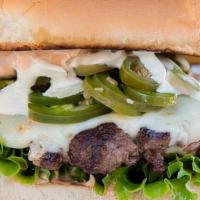Fire Burger · Angus beef, lettuce, onions, serrano peppers, jalapeno peppers, pepper jack cheese, chipotle...