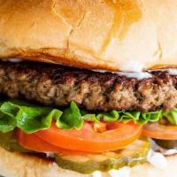 Impossible Burger · Plant based patty, lettuce, tomato, onions, pickles, vegan aioli