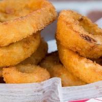 Onion Rings · Dip them in our ranch or BBQ!