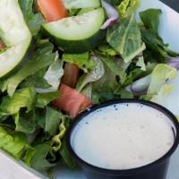 Side Salad · Choose your dressing of choice - ranch, honey dijon, garlic herb, creamy avocado.