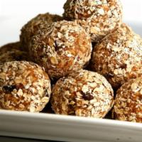 Powerballs · Organic oats, brown rice cereal, almond butter, maple syrup, chocolate chips (cacao, cacao b...