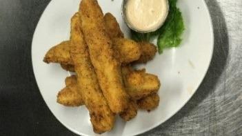 Bayonets · Dill pickles spears lightly breaded and fried golden brown. Served with chipotle ranch.