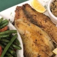 Grilled Tilapia · 2 large filets grilled and seasoned to perfection. Served with your choice of sides. Try it ...