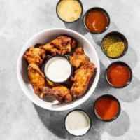 Traditional Wings · 8 pieces. Traditional wings served with ranch. Contains dairy and soy. We cannot make substi...