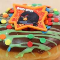 Super Hero Special Kids Donuts · Colorful iced donut with sprinkle designed topped with a super hero character ring.