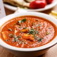 Paneer Makhani · Homemade cubed paneer simmered in a tangy, sweet, lightly spiced, tomato cream sauce. A Nort...