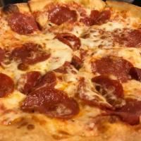 Pepperoni · Gourmet pizza sauce, pepperoni, and Mozzarella cheese.