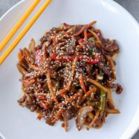 Mongolian Beef · includes steam white rice