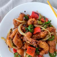Salt & Pepper Shrimp · includes steam white rice