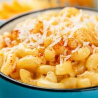 Mac & Cheese · Large bowl of homemade macaroni and cheese