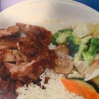 Teriyaki Plate · Chicken teriyaki sauce with vegetables and rice