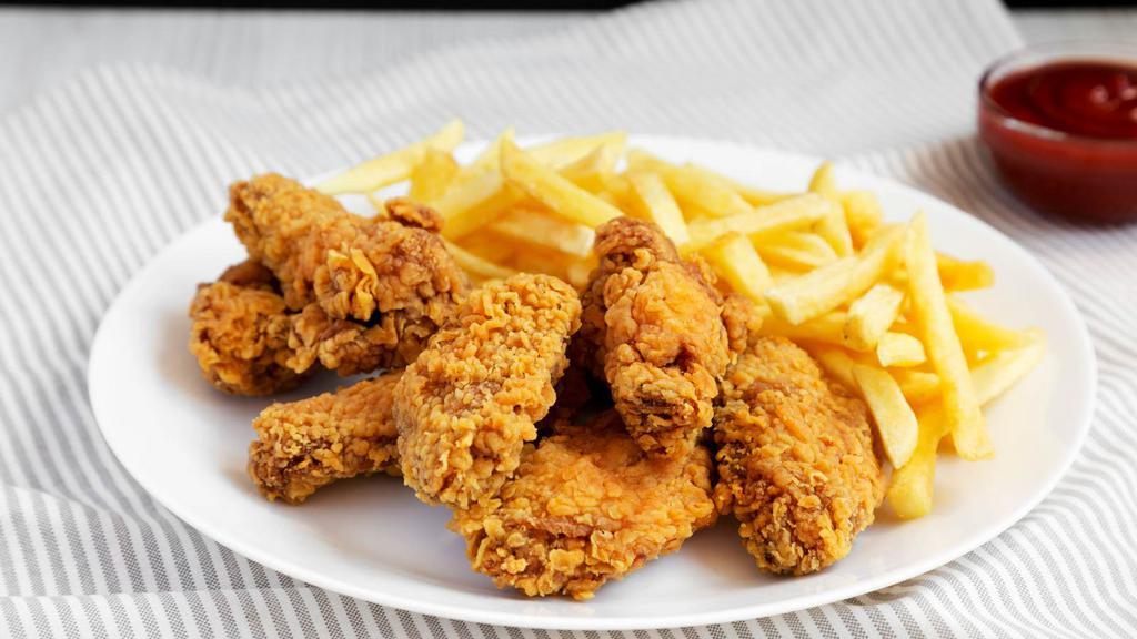 2 Wings With Fries · 2 Pieces of Tender & Delicious Chicken wings, rubbed with house special seasonings, and fried to a perfect crisp. Served with a side of golden crispy fries.