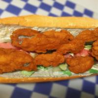 Oyster Po Boy Sub · Served fried oysters tartar sauce, lettuce and tomato.