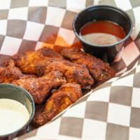 Chicken Wings (8) · Served with celery, and ranch dressing.