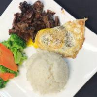 Grilled Pork Rice Plate · 