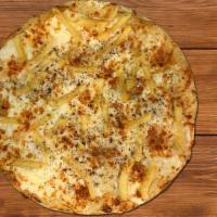 Truffle Mac Cheese · Pizza with mozzarella cheese, alfredo sauce, truffle mac and cheese noodles, truffle zest, a...