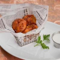 Fried Pickles · Beer battered house made spicy bread and butter pickles, ranch dressing.