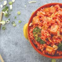 Szechuan Fried Rice · Szechuan sauce, crushed red peppers, cabbage, carrots, bell peppers, & broccoli.