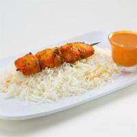 Kids Tikka Plate - Chicken (Gf) · Grilled chicken, basmati rice, & tikka masala sauce.
