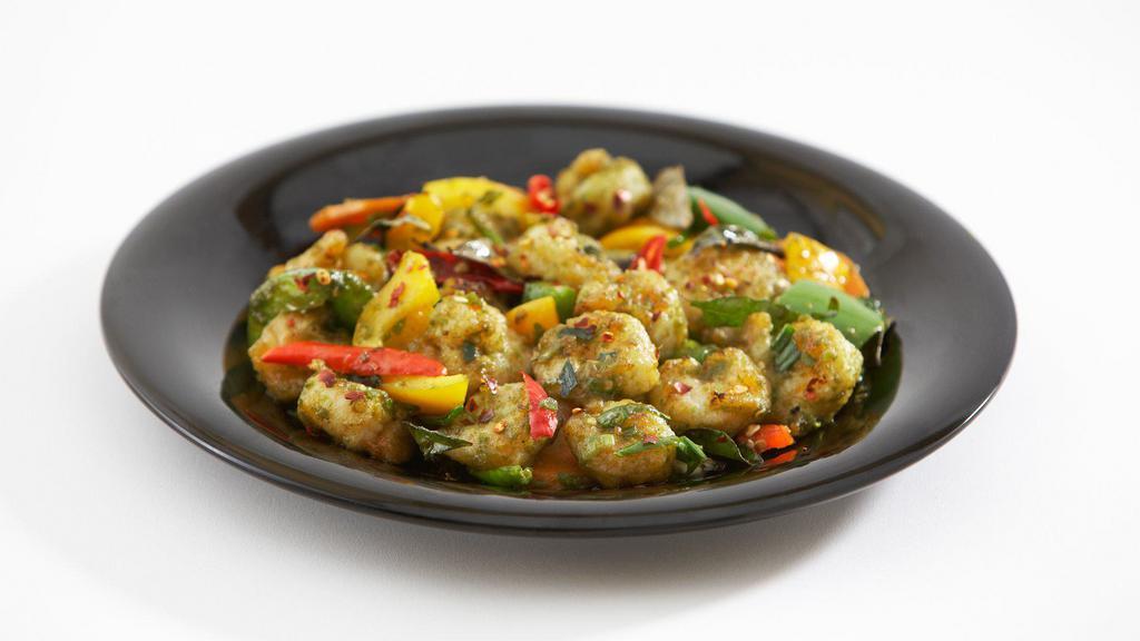 Spicy Pepper (Gf) · Thai pepper sauce, bell peppers, carrots, curry leaves, & green chilies.