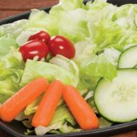 Salad ( Garden Salad ) · Romaine Lettuce, Tomato, Cucumbers, Green Peppers, Red Onions & Choice of Dressing