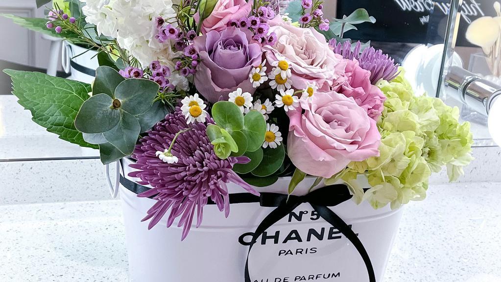 Xtra Large Pail Flower Arrangement  · Beautiful flower arrangement in reusable pail.  Add designer logo for a unique touch!  (pail in pic is the med size)
