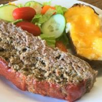 Cindy Sue'S Meat Loaf · If you're hungry you will love this generous portion of Home Style Made Meat Loaf.  Moist an...