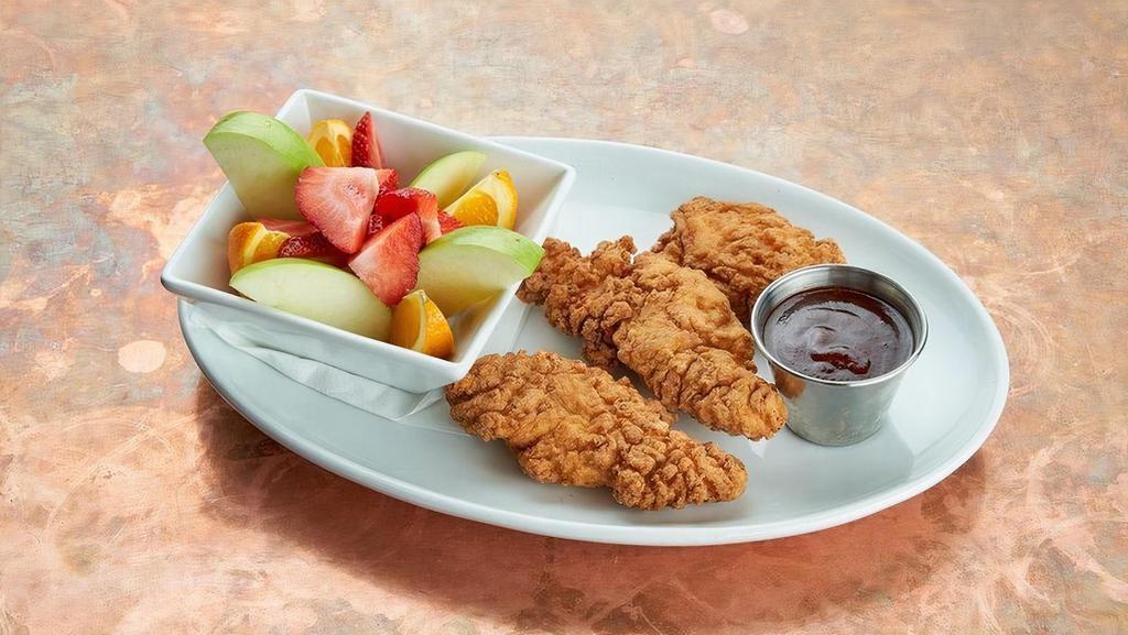 Chicken Tenders · Bbq sauce.. Choice of fries or fruit cup.