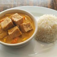 Yellow Curry · Potato, onion, carrot, yellow curry base, protein choice.